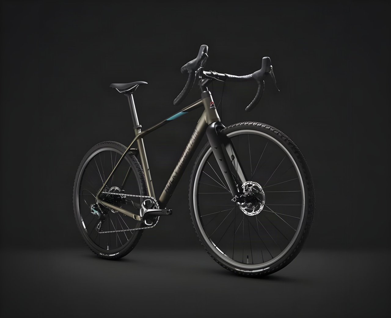Rocky Mountain Solo 70 aluminium gravel bike in olive with drop bars and disc brakes, shown against a dark background.