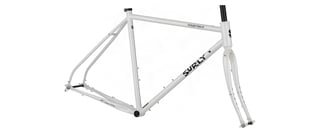 Surly Midnight Special frameset and fork in white, side view on a plain background.