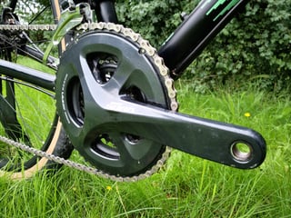 Shimano Sora triple chainset (50-39-30) and front derailleur on the Marin Four Corners.