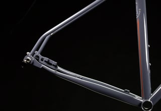 Element Grey Mason ISO frame from the side, showing rear triangle, dropout and bottom bracket.
