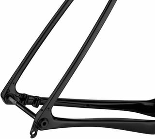 Cutthroat rear dropout with thru-axle and bolt-on mech hanger, plus Class 5 VRS carbon seatstays.