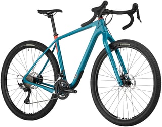 Salsa Cutthroat GRX 600 in teal, front three-quarter view showing drop bars and GRX shifters.