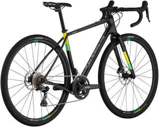 Black Salsa Warbird GRX 810 from the rear three-quarter view, with GRX cranks and DT Swiss wheels.
