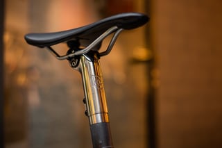 Bastion 3D-printed titanium seat mast and saddle on the Belle Cycles A.T.E.R. built for the Atlas Mountain Race.