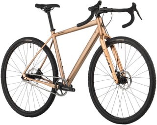 Salsa Stormchaser singlespeed from the front right, showing its chain, RaceFace crank and WTB wheels.