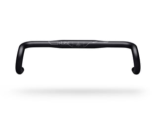 PRO LT Gravel Alloy drop bar from the front, with the logo and size markings printed on the tops.