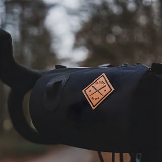 Restrap canister bag fitted to drop handlebars, a prize in the AUTMNL ADVNTR photo challenge.