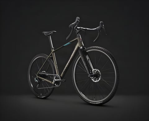 Rocky Mountain Solo 70 aluminium gravel bike in olive with drop bars and disc brakes, shown against a dark background.