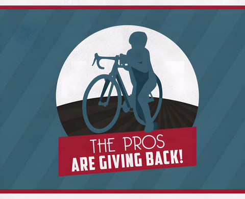 Little Shredders Kit for Kids graphic of a cyclocross rider in silhouette with the text The Pros Are Giving Back.