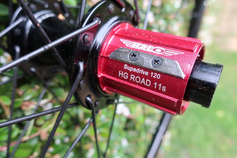 Red Halo Supadrive 120 freehub body for HG Road 11-speed cassettes on a Vapour GXC rear hub.