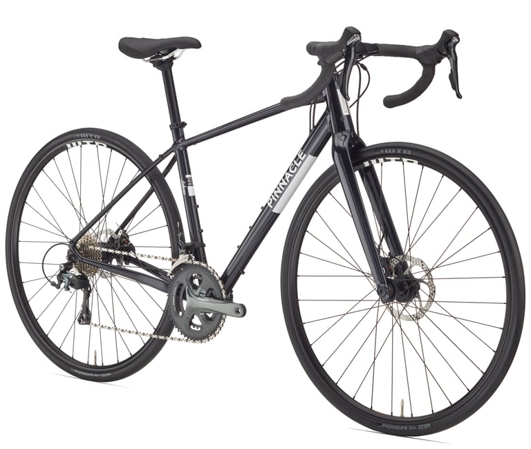Women's Pinnacle Arkose R1 road-biased gravel bike in black with 30c WTB Exposure tyres.