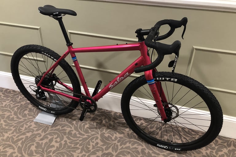 Salsa Journeyman Apex 1 650 in pink with WTB Nano 2.1 tyres on show at CoreBike 2019.