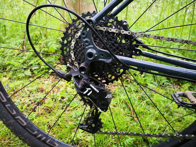 SRAM Apex 1 rear derailleur and wide-range cassette on the BiViBIKES Bunker.