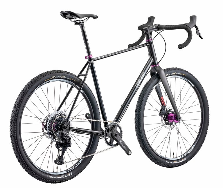Black Fairlight Secan with SRAM Force 1x and a purple Hope hub, rear three-quarter view.