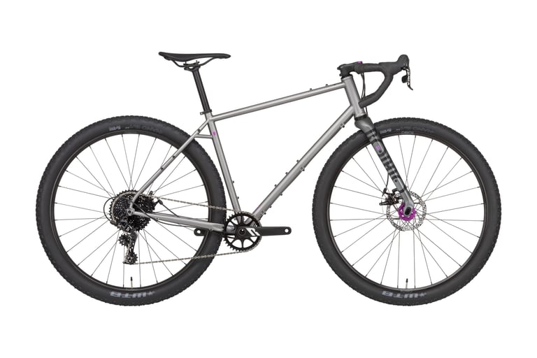 Rondo Bogan ST in silver-grey with wide WTB tyres and a single chainring, side view.