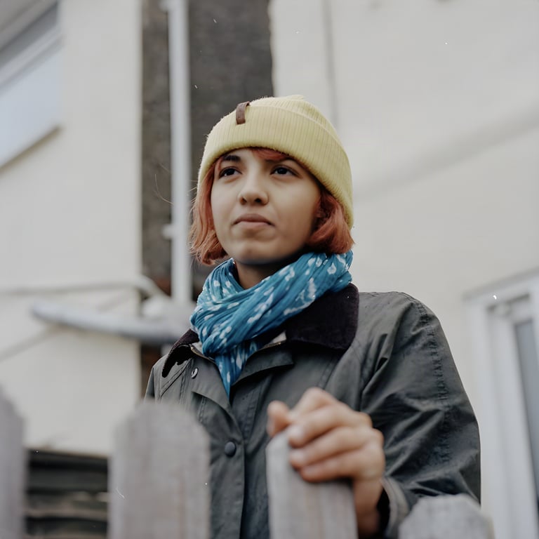 Portrait of Vedangi Kulkarni, founder of The Adventure Shed, in a yellow beanie and blue scarf.