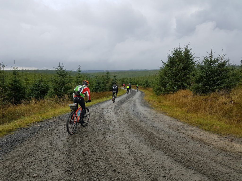 biking on gravel