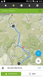 Komoot GPS Map view