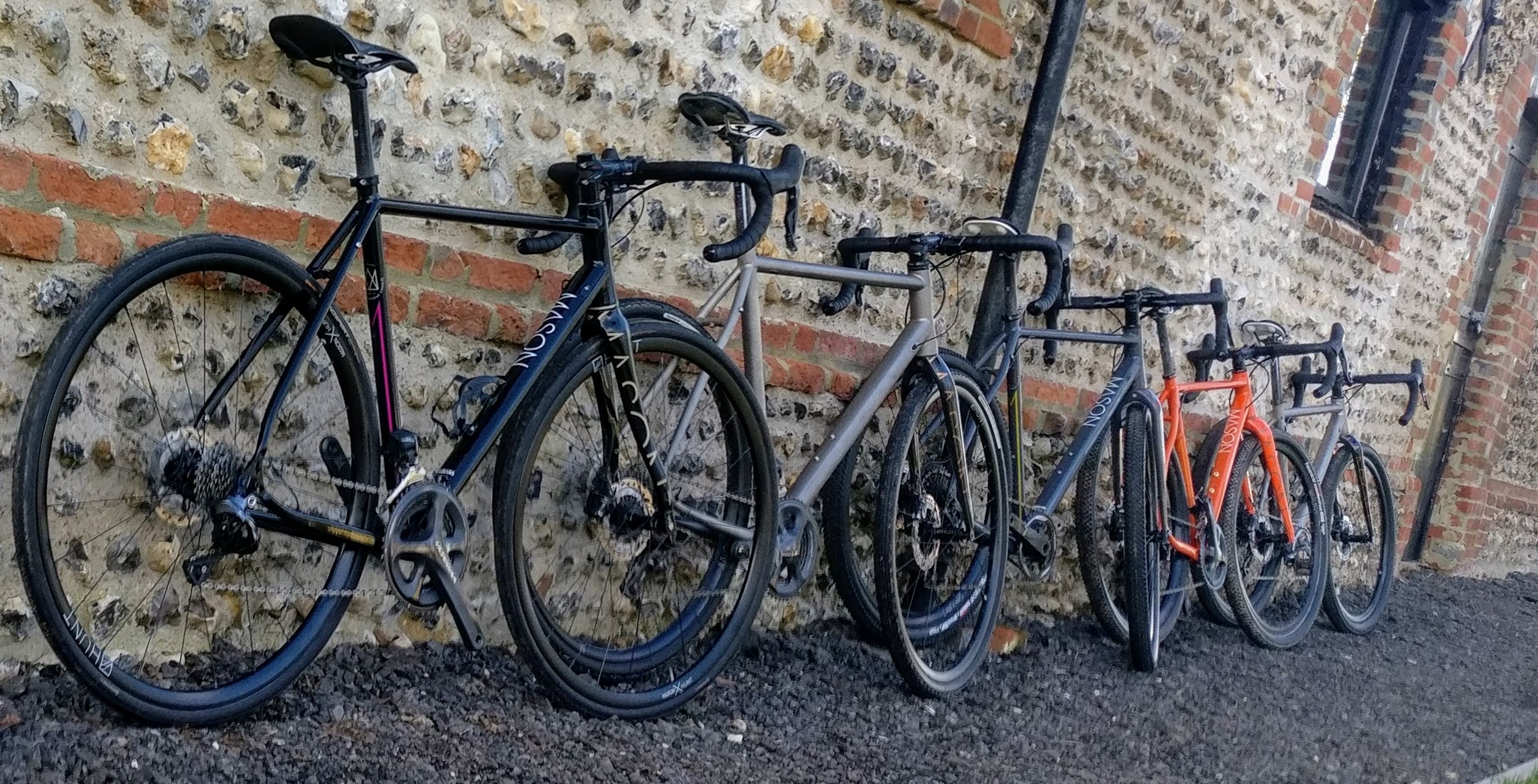 Mason Cycles lined up on wall