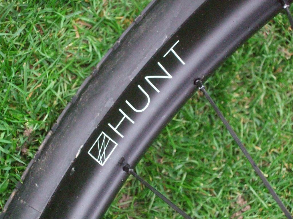 Closeup of hunt 30 carbon wheels