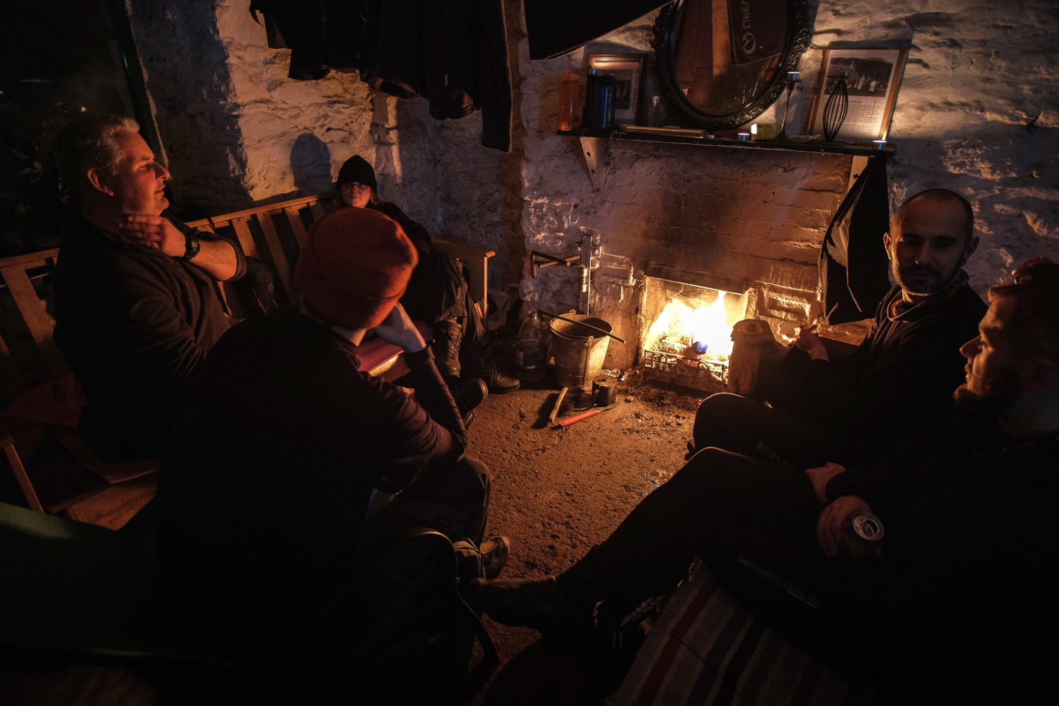 Mark Cottage bothy fireplace