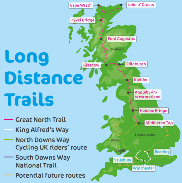 Long Distance Paths UK Map